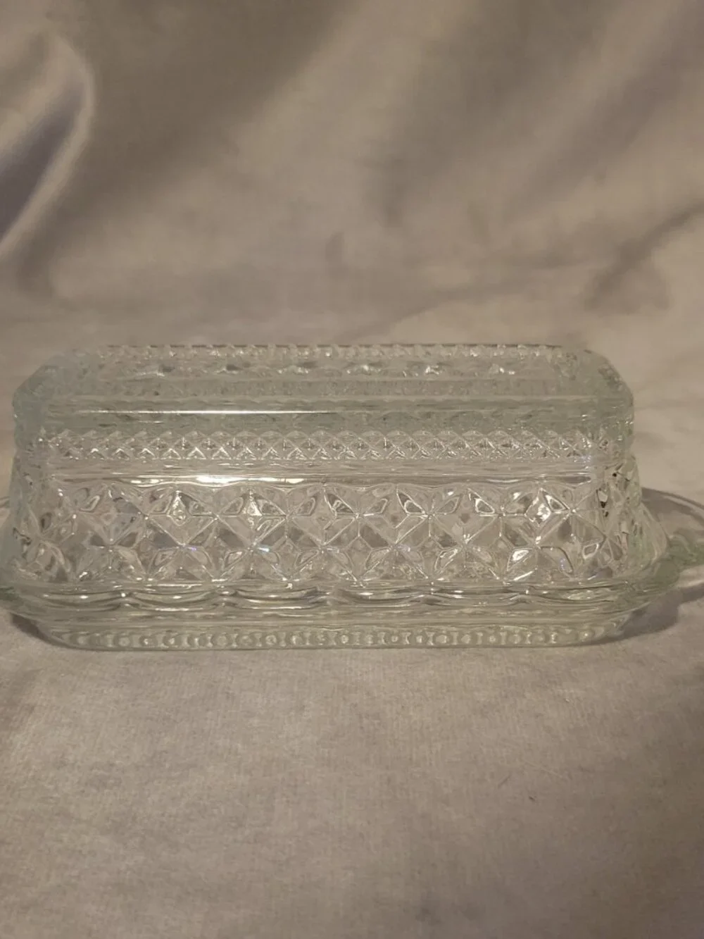 Vintage Wexford Pattern Anchor Hocking Glass Butter Dish Pressed Glass